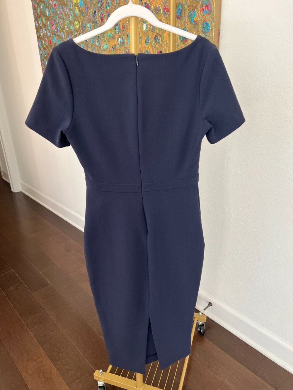 Likely Navy Asymmetrical Neck Midi Dress - Picture 5 of 8